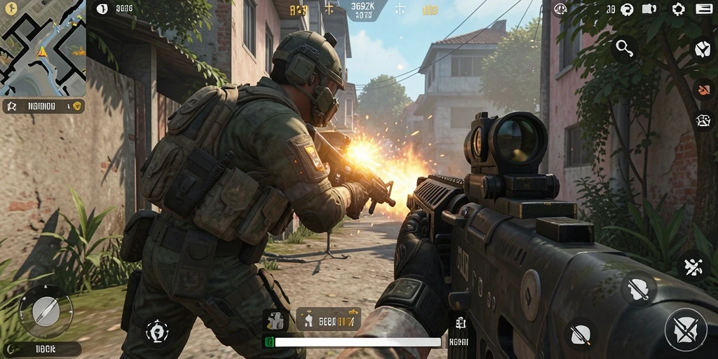 Tangkapan layar dari gameplay menegangkan 369ZK dalam mode FPS.