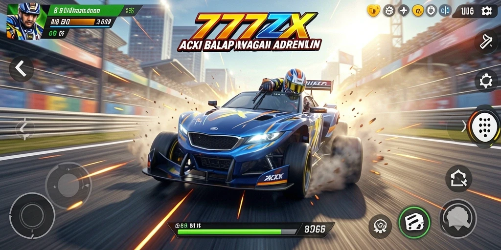 Tampilan gameplay balap yang seru dari 777ZX.
