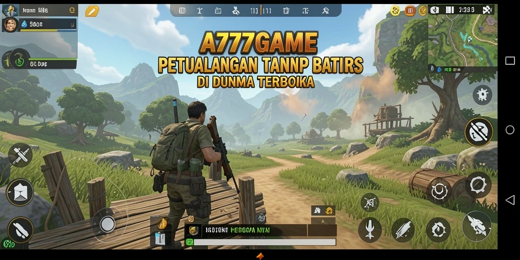 Screenshot gameplay A777GAME menampilkan petualangan mendebarkan di dunia terbuka.