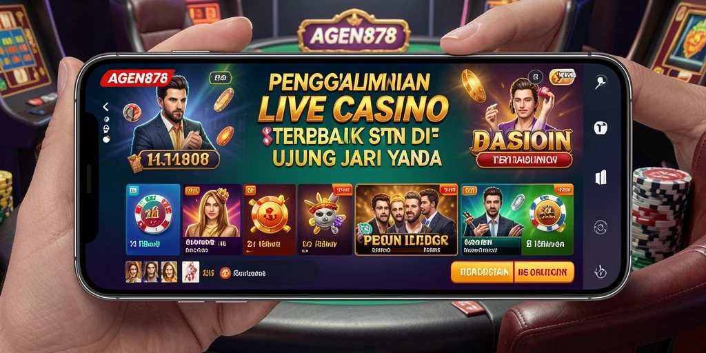 Tampilan menakjubkan permainan Live Casino di AGEN878 dengan dealer langsung.