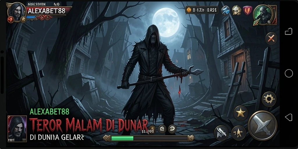 Tampilan gameplay ALEXABET88 dengan suasana Horror yang mencekam.