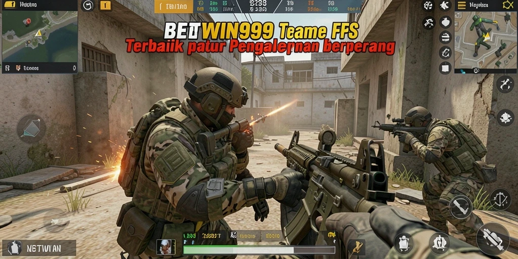Screenshot utama BETWIN999 menunjukkan momen seru dalam pertempuran FPS.