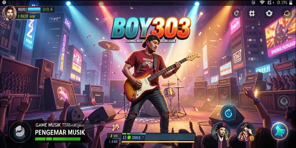 Tampilan gameplay music yang seru dan interaktif di BOY303.
