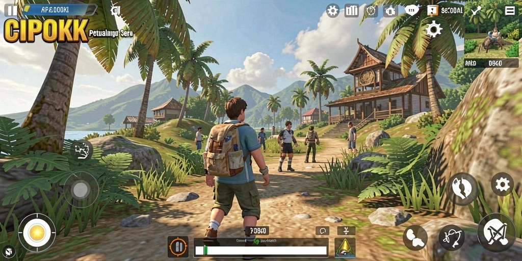 Screenshot permainan CIPOK menampilkan petualangan menakjubkan di dunia terbuka.