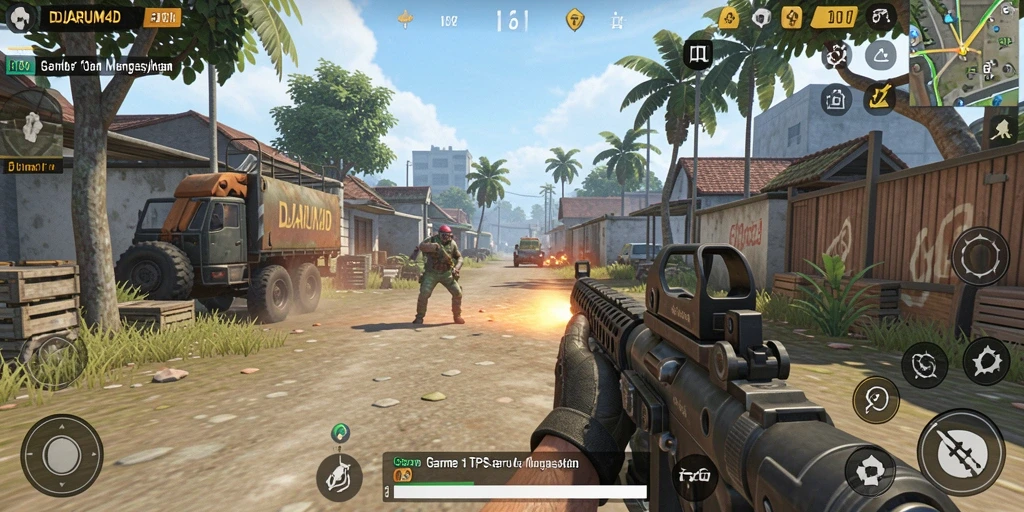 Screenshot utama DJARUM4D menampilkan aksi gameplay TPS yang mendebarkan.