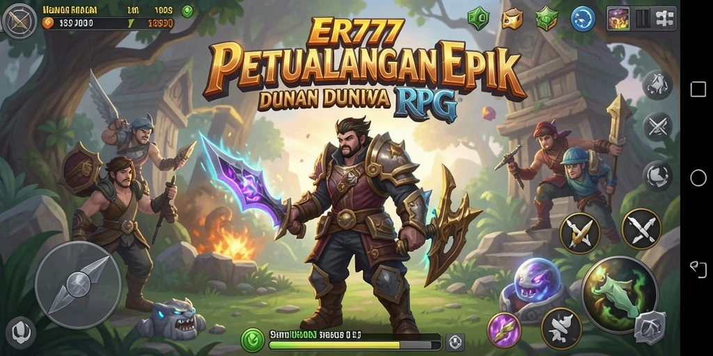 Screenshot gameplay ER777 menampilkan pertarungan seru dan eksplorasi dunia yang indah.