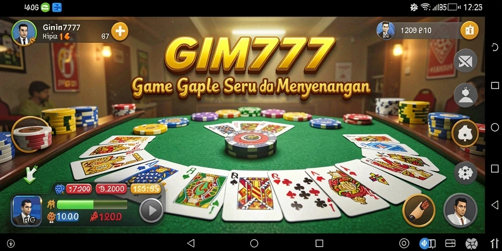 Screenshot GIM777 menampilkan gameplay Gaple yang seru.
