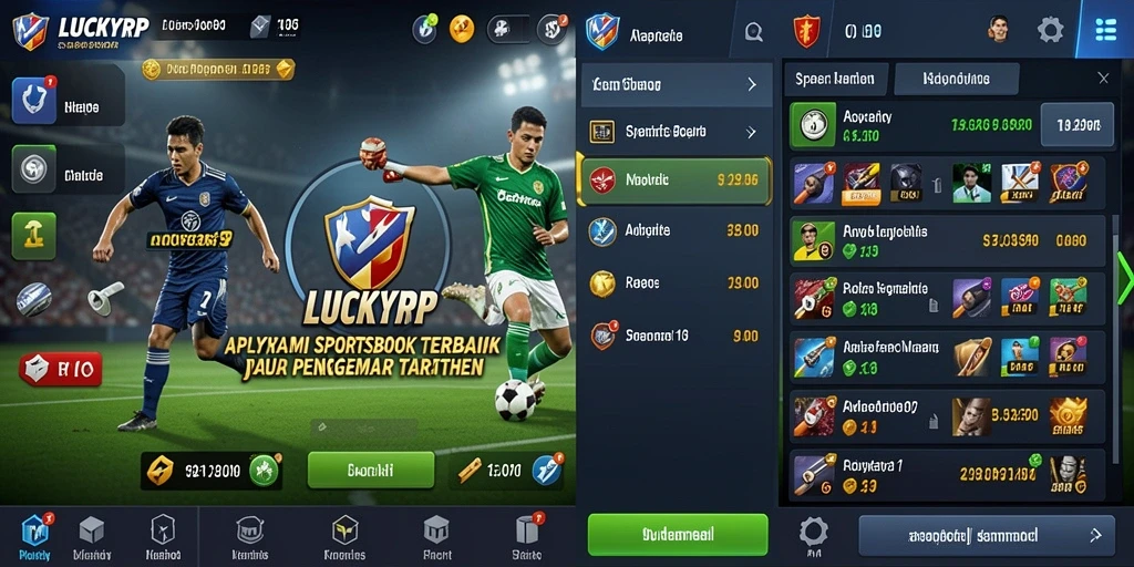 Tampilan utama LUCKYRP dengan berbagai pilihan taruhan olahraga.