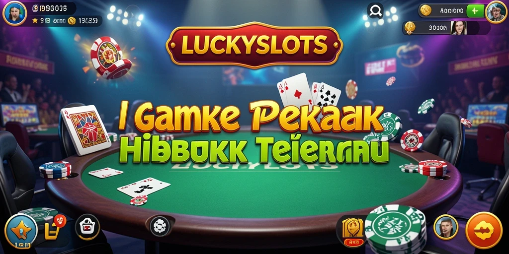 Screenshot utama LUCKYSLOTS menampilkan aksi seru dalam permainan Poker.