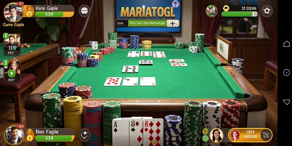 Tampilan gameplay seru di MARIATOGL yang menampilkan permainan Gaple.