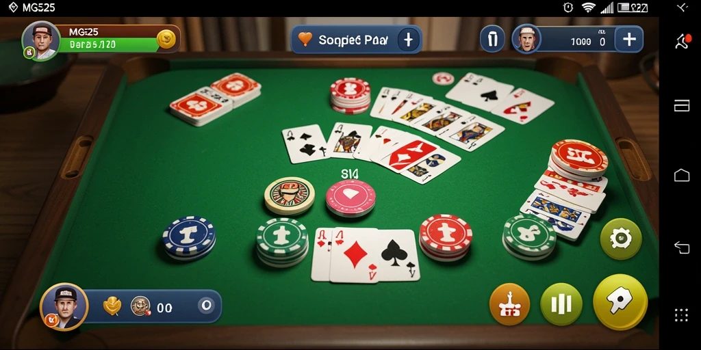 Screenshot MG525 menunjukkan gameplay Gaple yang seru dan mendebarkan.