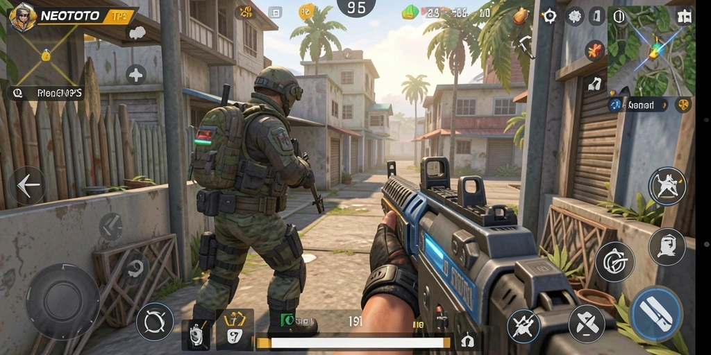 Tangkapan layar gameplay NEOTOTO yang menampilkan aksi seru TPS.