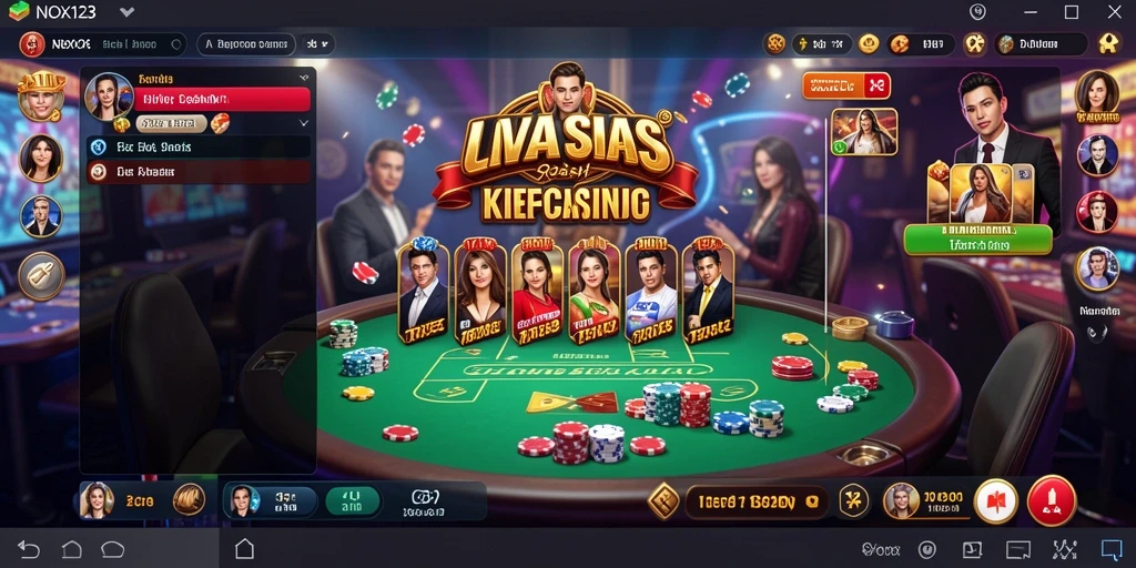 Tampilan gameplay Live Casino yang mendebarkan di NOX123.