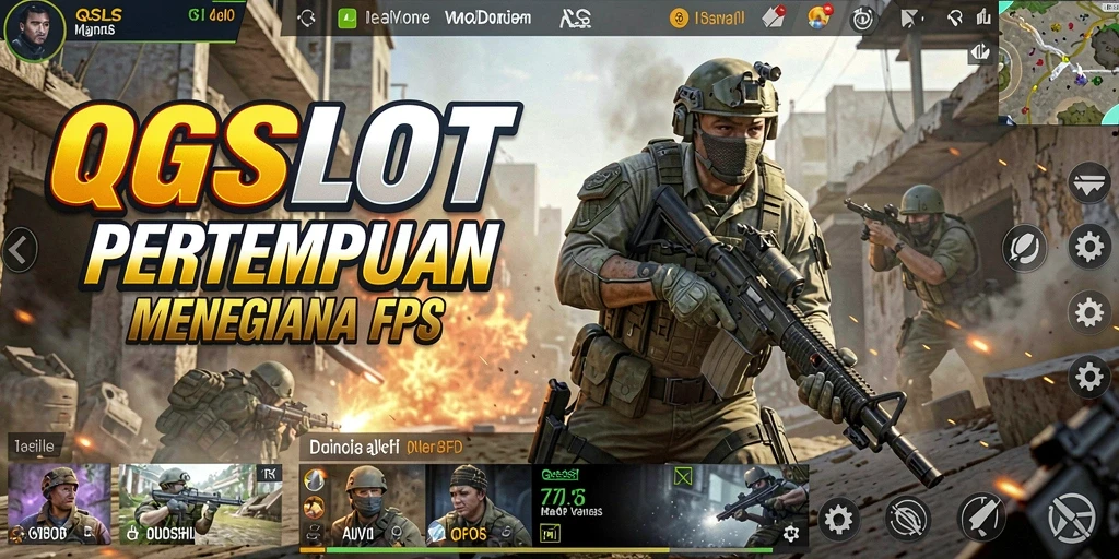 Tampilan gameplay menegangkan di <strong>QQSLOT</strong> dengan aksi tembak-menembak yang mendebarkan.