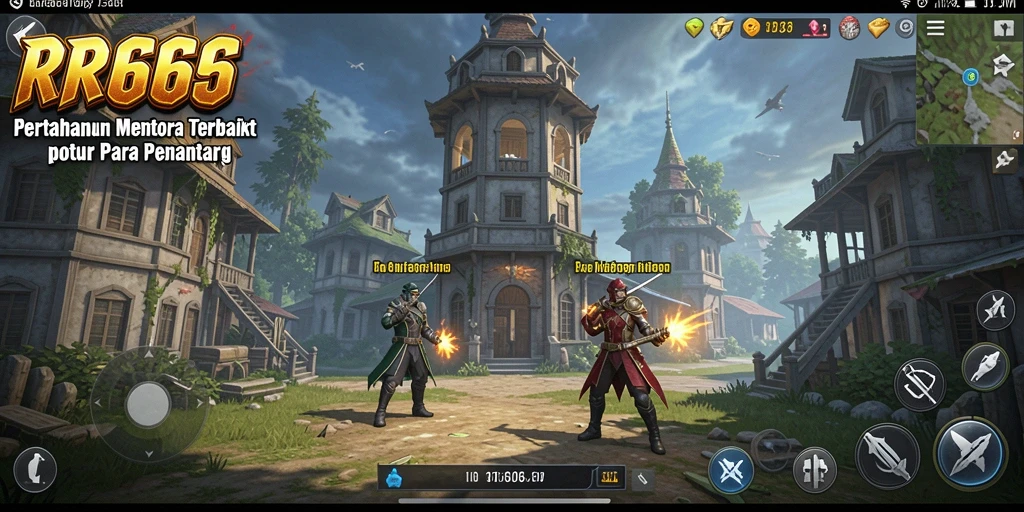 Screenshot gameplay RR666 menampilkan aksi Tower Defense yang menegangkan.