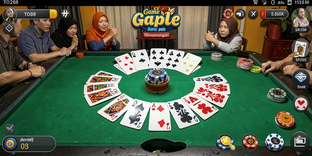 Tampilan gameplay Gaple yang menarik dan interaktif di TO288.