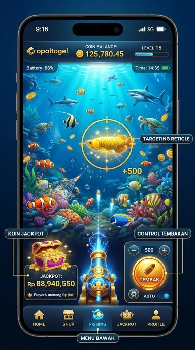 Screenshot fitur kategori aplikasi pada opaltogel.